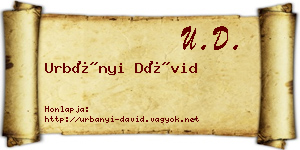Urbányi Dávid névjegykártya